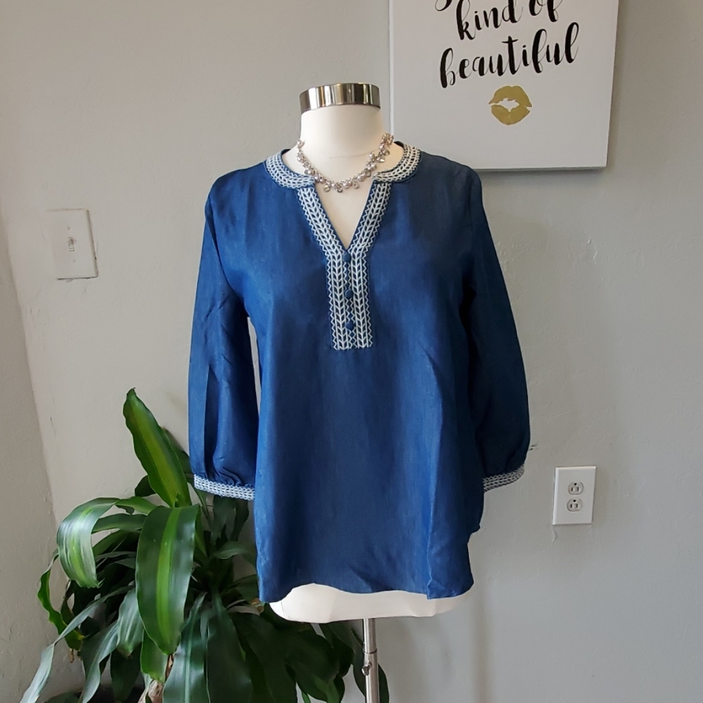 Denim pullover tunic